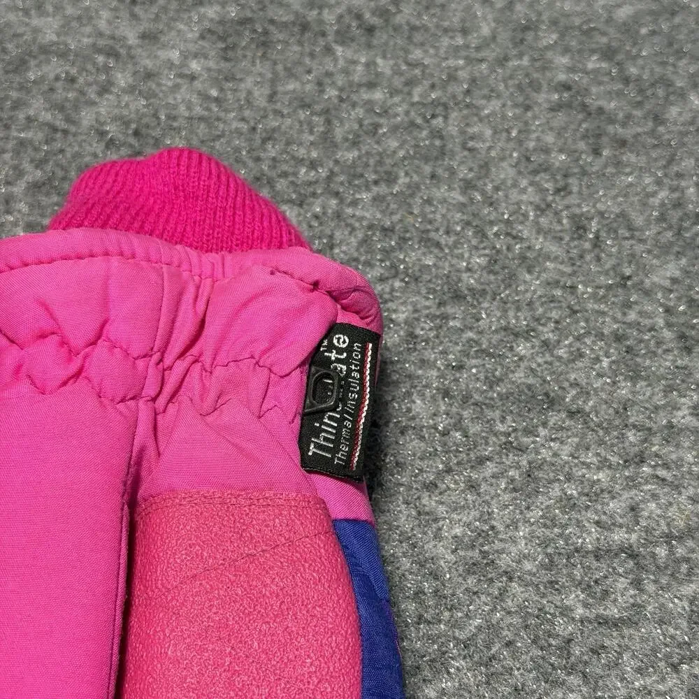 Vintage 1990s Fleece Lined Bright Colored Winter Ski Snow Gloves Warm Cozy Comfy